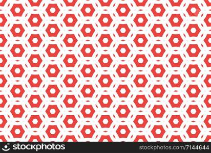 Seamless geometric pattern. In red color on white background.