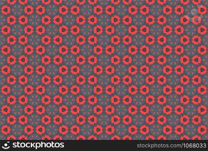 Seamless geometric pattern. In red, grey and black colors.