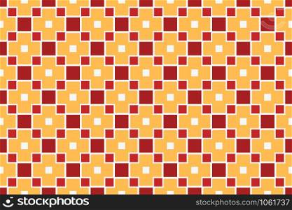 Seamless geometric pattern. In red, yellow and white colors.