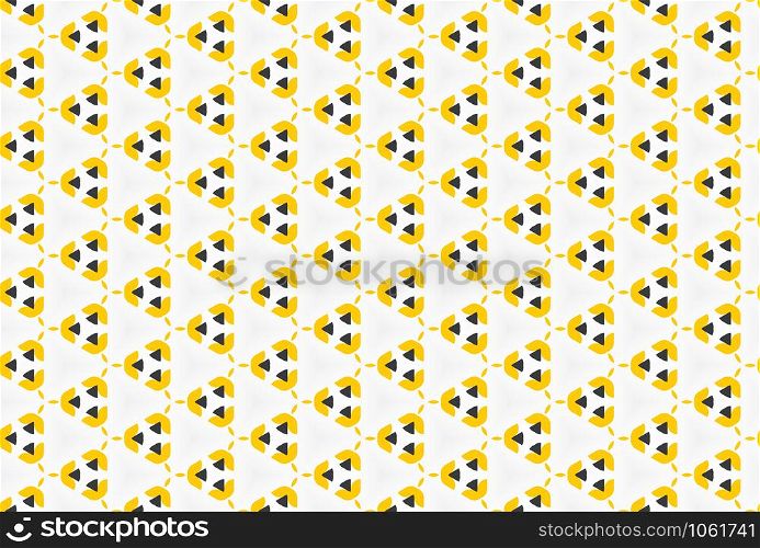 Seamless geometric pattern. In yellow, black and white colors.