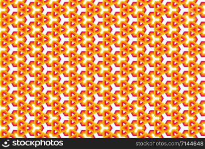 Seamless geometric pattern. In yellow, orange and red colors on white background.