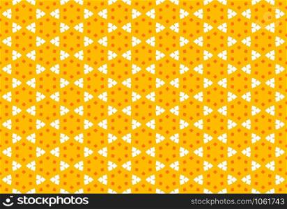 Seamless geometric pattern. In yellow, orange and white colors.