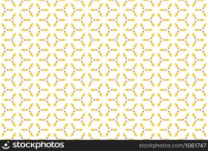 Seamless geometric pattern. In yellow, orange and white colors.