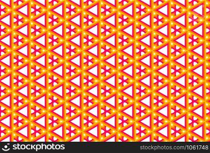 Seamless geometric pattern. In yellow, orange, red and white colors.
