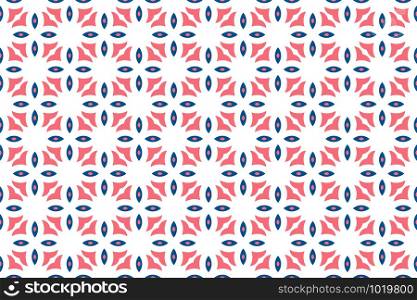 Seamless geometric pattern. Red and blue colors on white background.