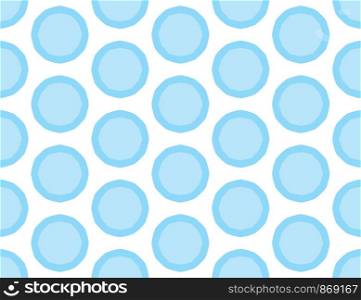 Seamless geometric pattern. Shaped blue outlines water drops on white background.