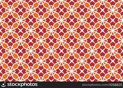 Seamless geometric pattern. Used gradient, in orange, red and white colors.