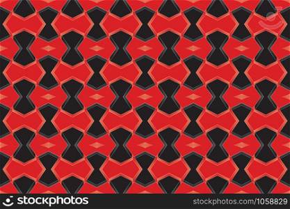 Seamless geometric pattern. Used gradient, in red and black colors.