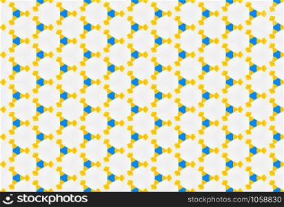Seamless geometric pattern. Used gradient, in yellow and blue colors on white background.
