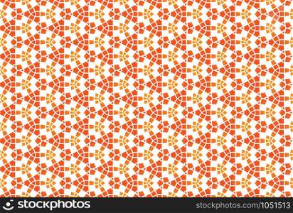 Seamless geometric pattern. Used gradient, in yellow and orange colors on white background.