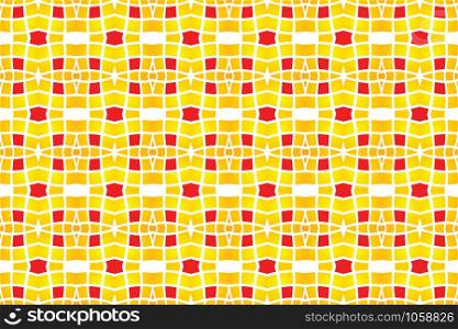 Seamless geometric pattern. Used gradient, in yellow, red and white colors.
