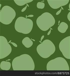 Seamless green pattern background with apples. Seamless background pattern with apples. Autumn pattern