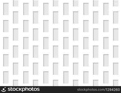 seamless illustration of luxurious white rectangle shape pattern wall background.