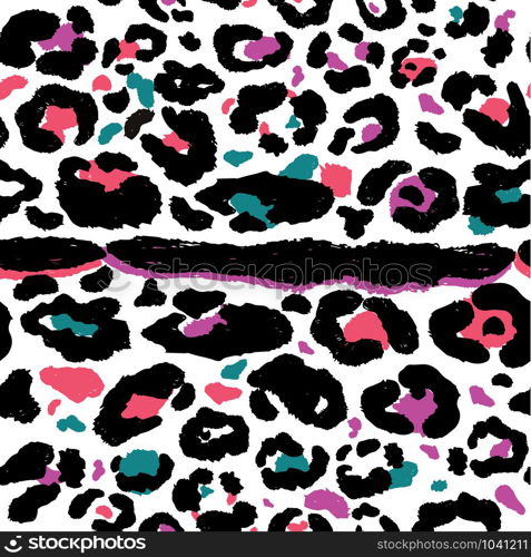 Seamless leopard wild nature pattern. animal print.
