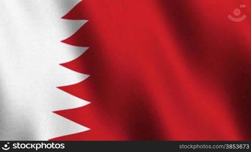 Seamless loop - flag of Bahrain waving in the wind - highly detailed flag - Flagge Bahrains im Wind, nahtlos wiederholbar