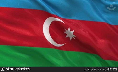 Seamless loop of the Azerbaidjani flag gently waving in the wind.