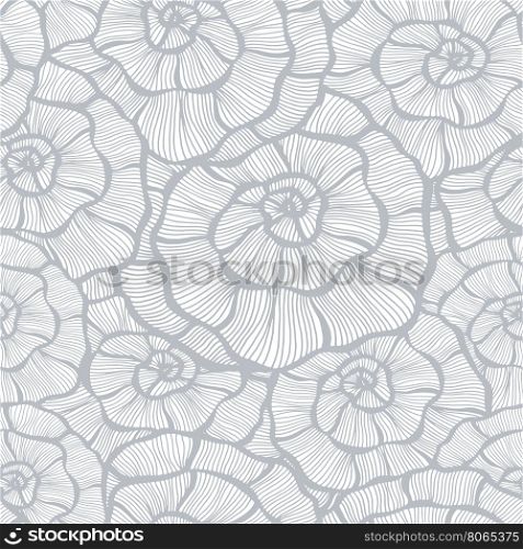 Seamless monochrome floral background. Vintage style. Vector illustration.