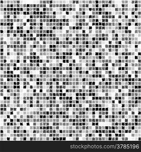 Seamless mosaic background black and white colored with rough edges.