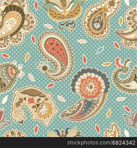 Seamless Paisley background, floral pattern. Colorful ornamental background. Light floral seamless pattern, ornamental wallpaper for cards, textile, web, wallpaper