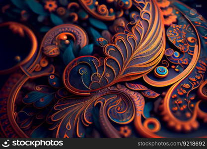 Seamless paisley background. Generative AI
