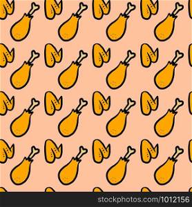 seamless pattern background of Chicken Drumstick and wing