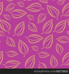 Seamless pattern background with autumn leaves. illustration.