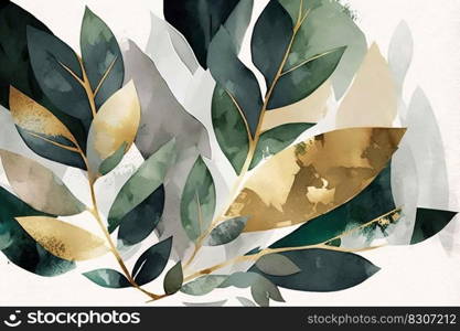 Seamless pattern. Floral wallpaper, gold, green, blue and gray color.. Seamless pattern. Floral wallpaper, gold, green, blue and gray color