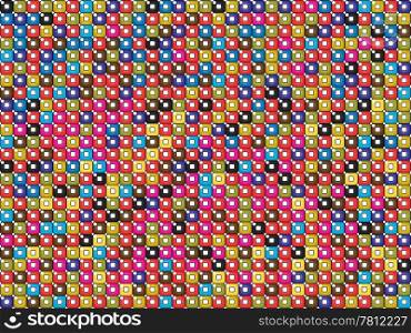 Seamless pattern in colors with rounded rectangles, retro art