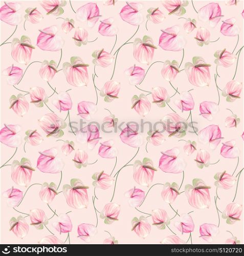 seamless pattern of Anthurium Flowers . Endless texture for your design.. seamless floral pattern