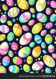 Seamless pattern of Easter eggs, AI Generated