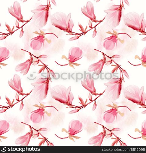 seamless pattern of magnolia flowers . Endless texture for your design.. seamless pattern of magnolia flowers