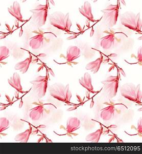 seamless pattern of magnolia flowers . Endless texture for your design.. seamless pattern of magnolia flowers