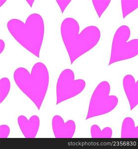 Seamless pattern of pink hearts. Valentines day background. Pink hearts seamless pattern