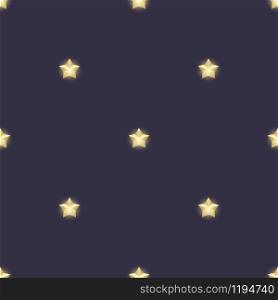 Seamless pattern of shining vector stars. Repeating gradient golden shapes background.