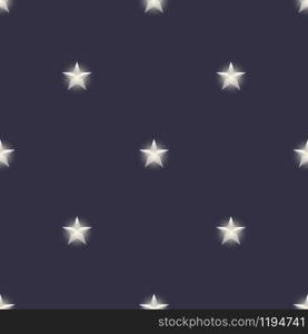 Seamless pattern of shining vector stars. Repeating gradient silver shapes background.