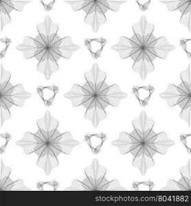Seamless Pattern. Set of Rosettes Isolated on White Background. Seamless Rosette Pattern