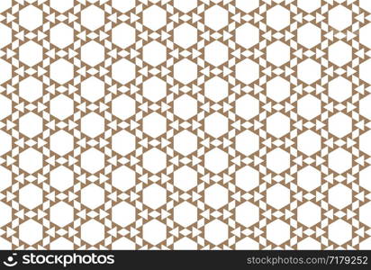 Seamless pattern. Shaped hexagons, triangles and diamonds in brown color.