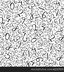 Seamless pattern: simple numbers on blackboard background