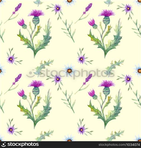 Seamless pattern. Tropical leaves watercolor background. Flower illustrations. Seamless pattern. Tropical leaves watercolor background. Flower illustrations.