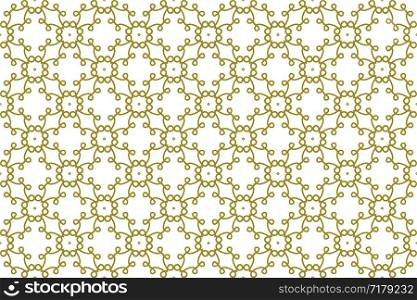 Seamless pattern. White background and round and intertwined lines in hacienda color.