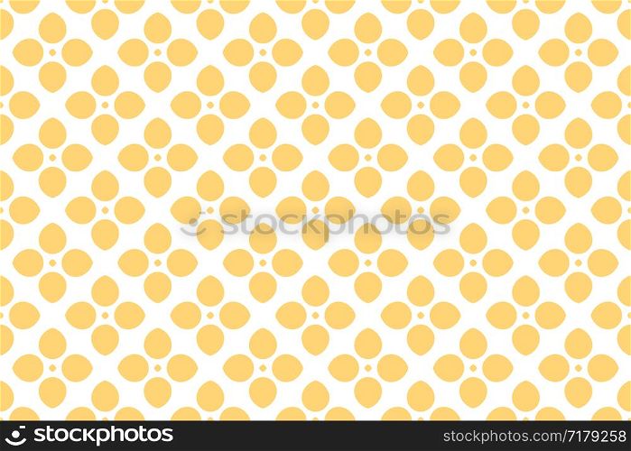 Seamless pattern. White background and shaped yellow flowers.