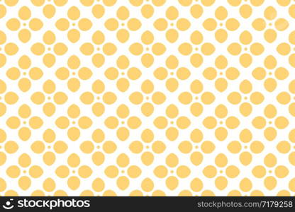 Seamless pattern. White background and shaped yellow flowers.