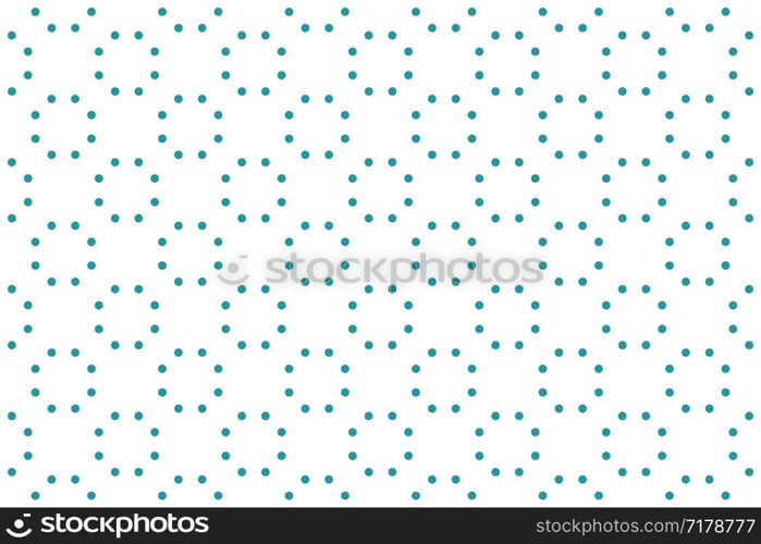 Seamless pattern. White background and turquoise dot, point shapes.