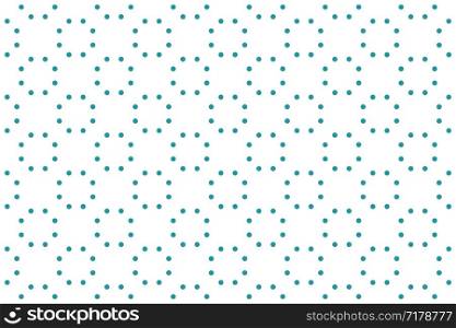 Seamless pattern. White background and turquoise dot, point shapes.