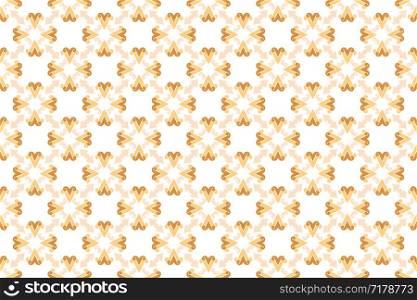 Seamless pattern. White background, shaped flower and in brown and yellow tints.