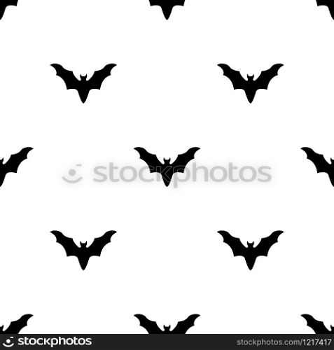 Seamless pattern with black silhouette of bats. Halloween texture. Vector illustration for design, web, wrapping paper, fabric.