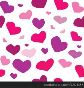 Seamless pattern with colored hearts. Vector illustration. Seamless hearts background