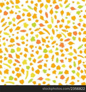 Seamless pattern with leaves. Autumnal decorative backdrop. Autumn seamless ornament