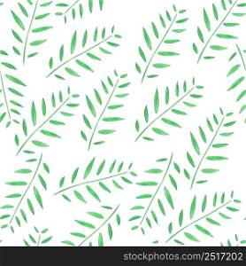 Seamless pattern with leaves. Watercolor illustration.