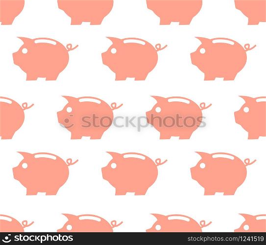 Seamless pattern with piggy bank white background. Seamless pattern with piggy bank